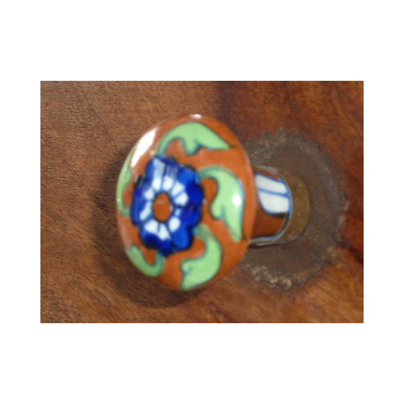 Manijas pera marron flor  outremer