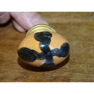Porcelain Buttons Olive taupe cross black