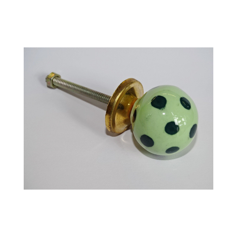 Light green ball button with dark green pitch