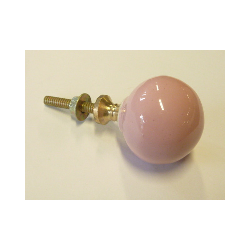 bouton boule unis rose