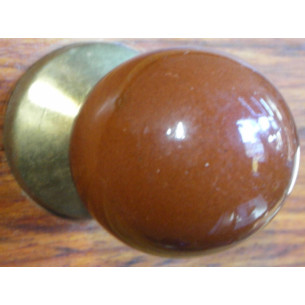 Boutons boule unis marron