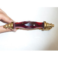 Poignée en verre 14 cm Rouge