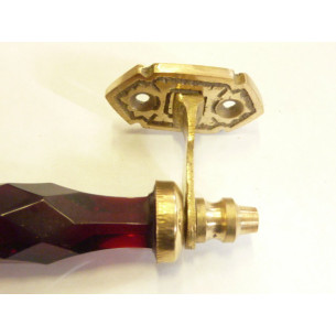 Poignée en verre 14 cm Rouge