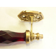 handle en verre 14 cm red