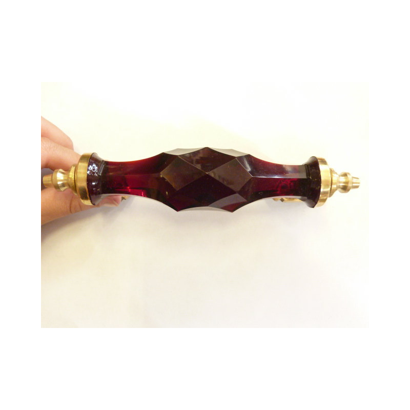 Poignée en verre 17 cm Rouge