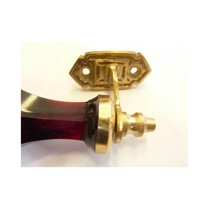 Manico in vetro 17 cm rosso