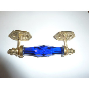 handle in glass 14 cm dark-blue
