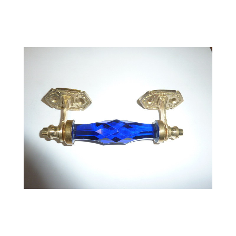 handle in glass 14 cm dark-blue