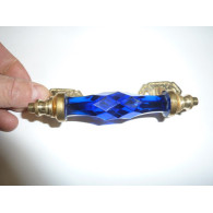 Griff Glas 14 cm Ultramarinfarbe