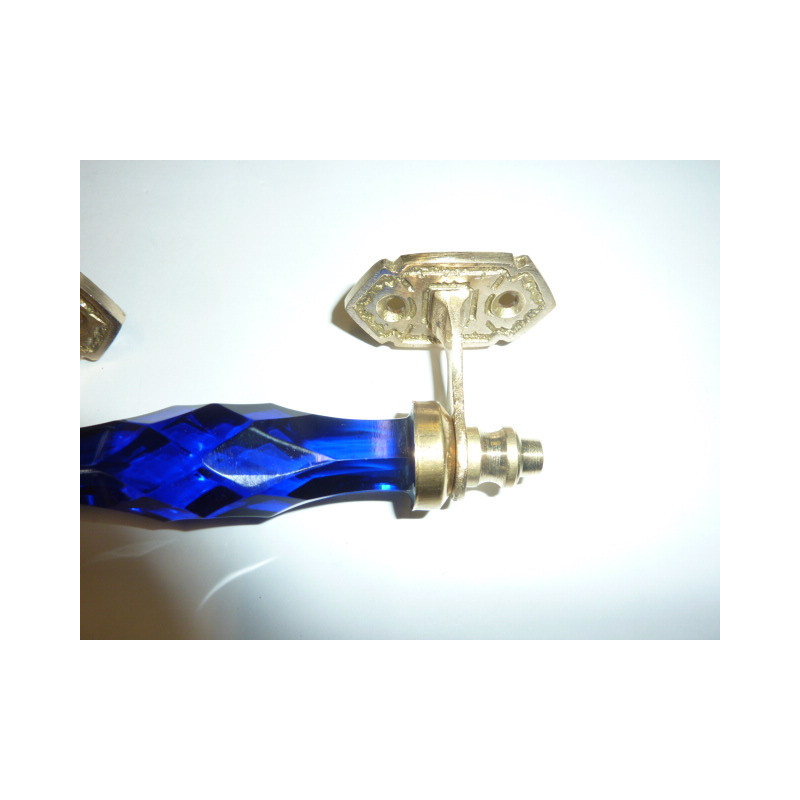 Griff Glas 14 cm Ultramarinfarbe