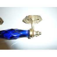 Poignée en verre 14 cm outremer