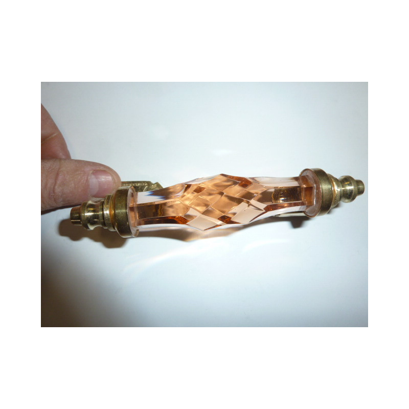 Poignée en verre 14 cm saumon