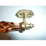 Poignée en verre 14 cm saumon