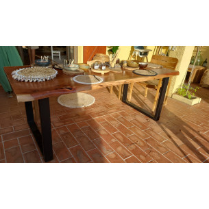 Solid acacia table with...