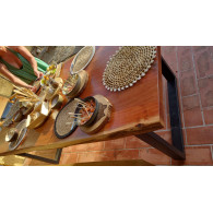 Solid acacia table with non-edged edges  220x100 cm