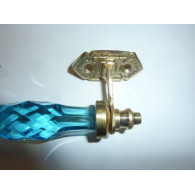 handle in glass 14 cm turquoise