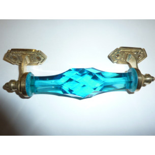 handle in glass 17 cm turquoise