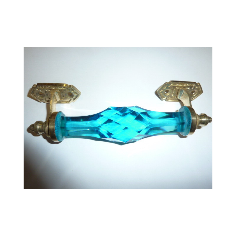 Glas griff 17 cm türkis