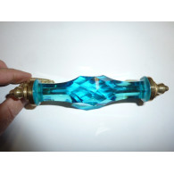 Poignée en verre 17 cm turquoise