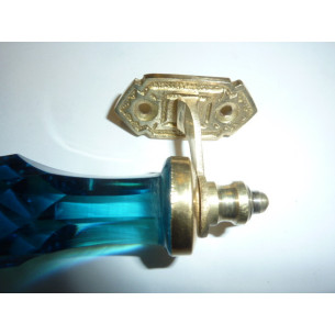 Poignée en verre 17 cm turquoise