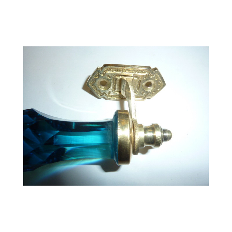 Poignée en verre 17 cm turquoise