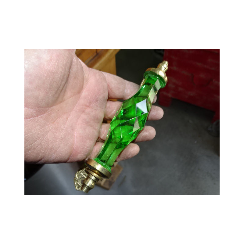 17 cm green glass handle