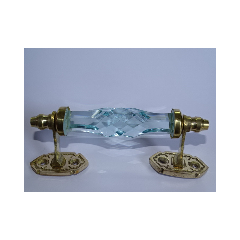 Glass handle 14 cm very light sky blue