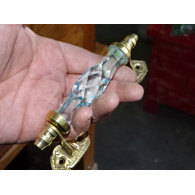 Poignée en verre 14 cm bleu ciel très clair