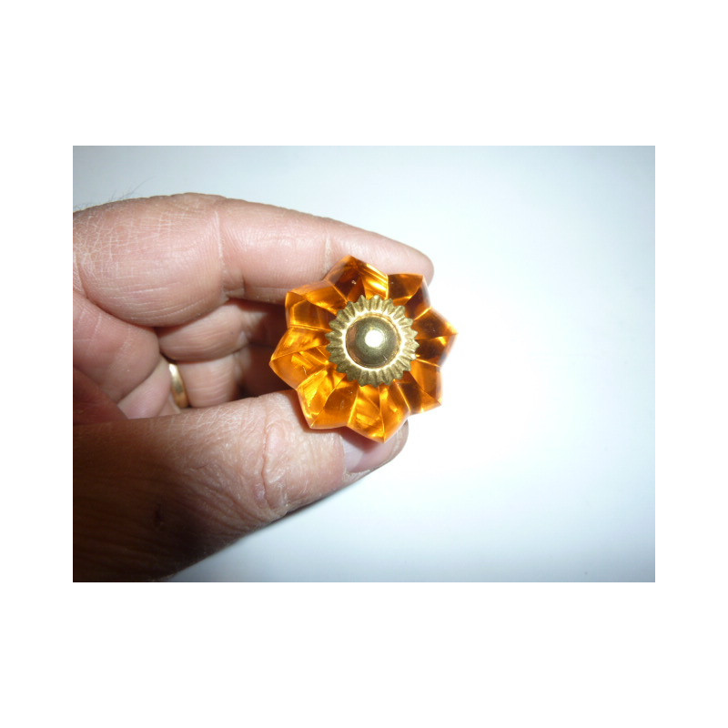 bouton citrouille 35 mm ambre - doré
