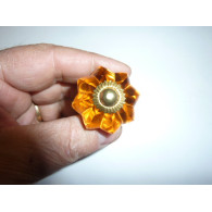 pumpkin button 35 mm amber - gold
