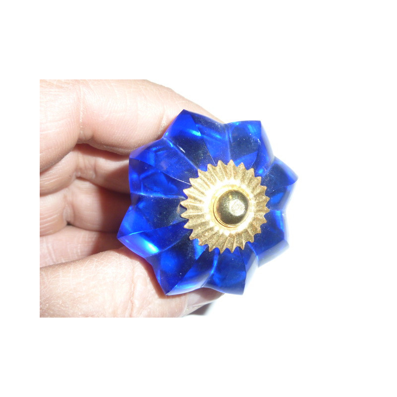 bottone zucca 45 mm blu oltremare - oro