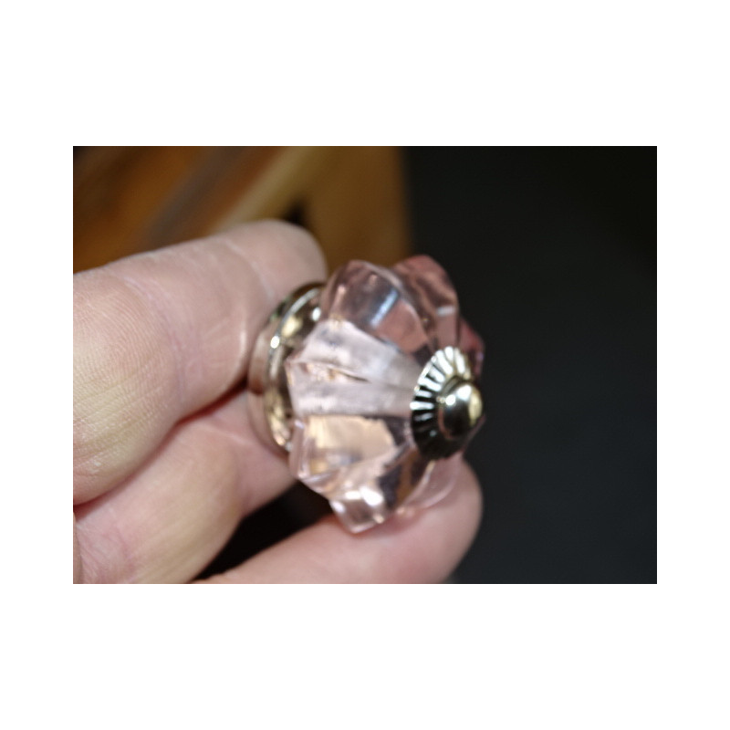 bouton citrouille 35 mm de couleur rose - argenté