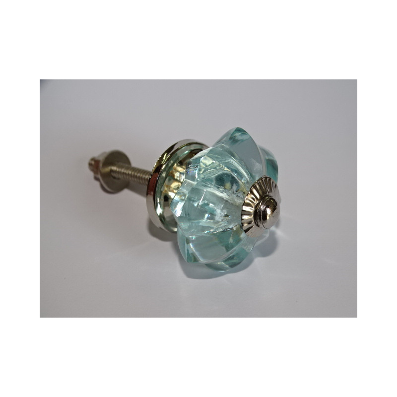 pumpkin button 35 mm in light blue - silver color