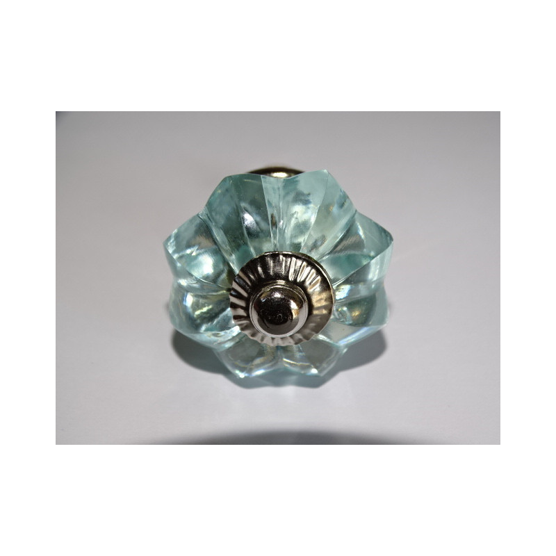 pumpkin button 35 mm in light blue - silver color