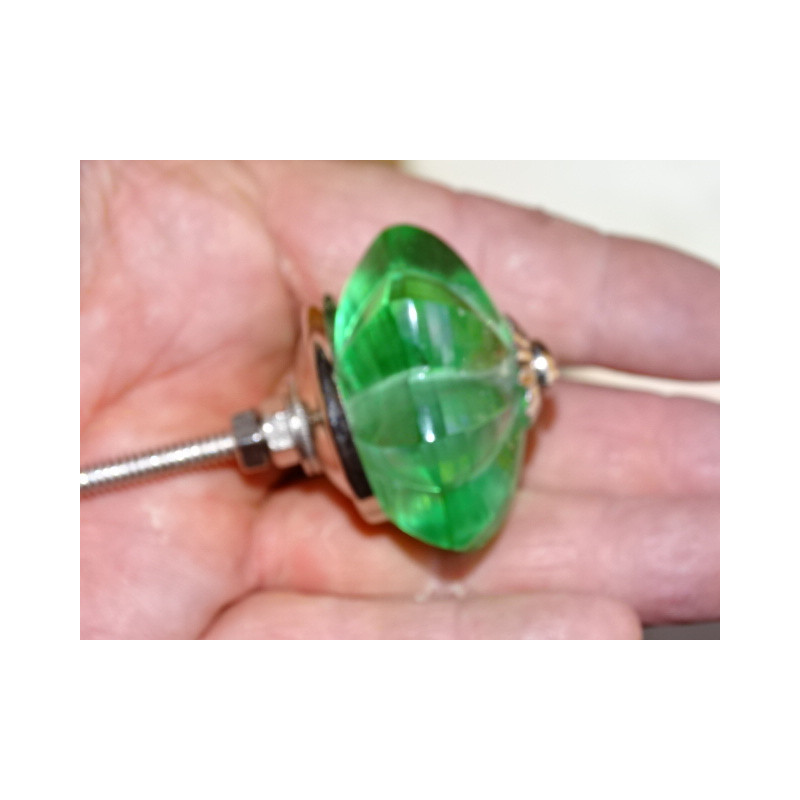 45 mm Glaskürbisknopf hellgrüne Farbe - Silber