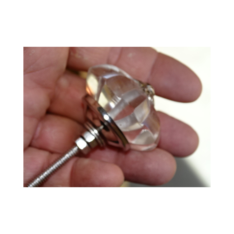 45 mm Klarglas Kürbisknopf - Silber