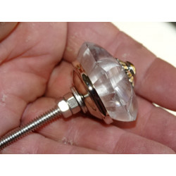 Botón de calabaza de cristal transparente de 35 mm - Plata