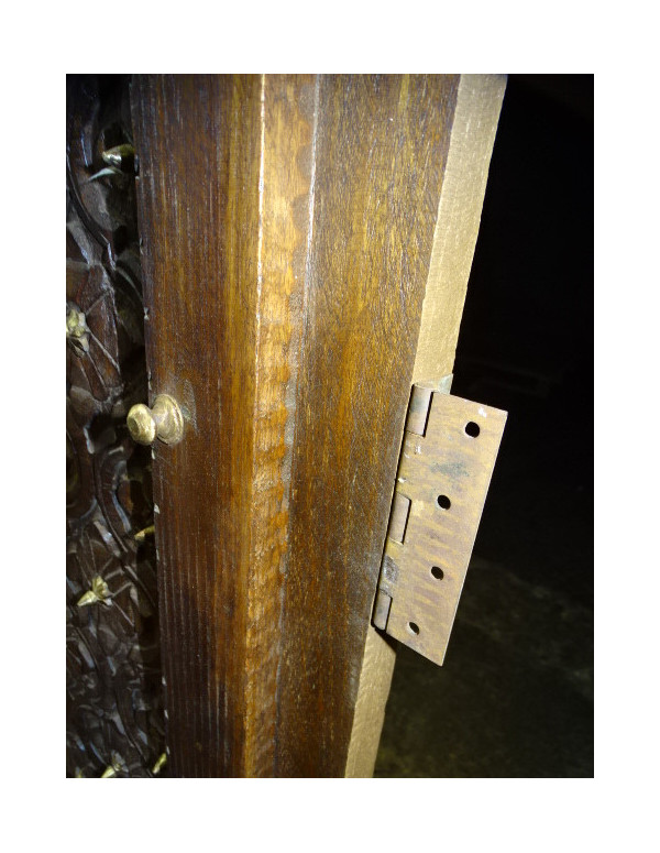 Vieilles portes de maison en forme d'arche sculptée en 135x255 cm