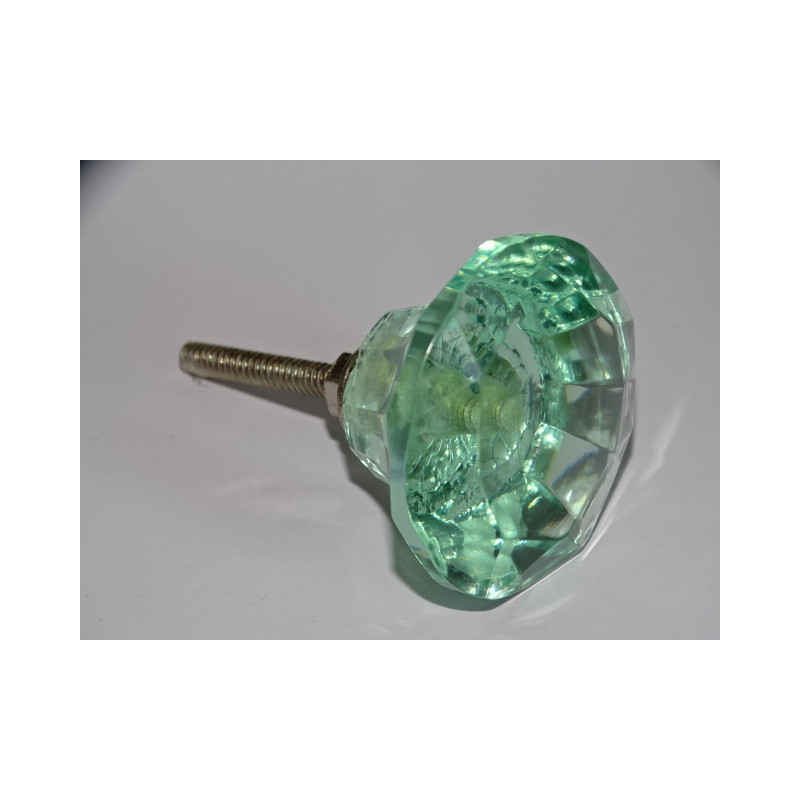 Botón cristal forma DIAMANTE 45 mm verde muy claro