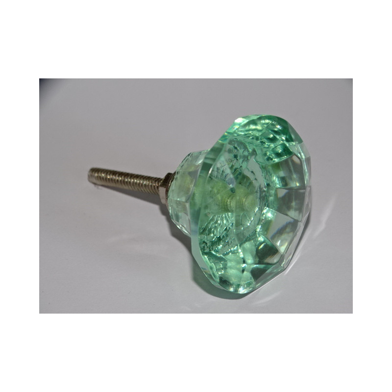 DIAMANT-förmiger Glasknopf 45 mm sehr hellgrün