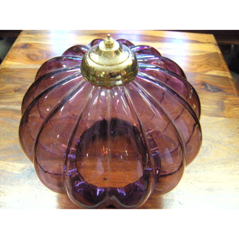Lampe KHARBUJA verre souflé violette 22x22 cm