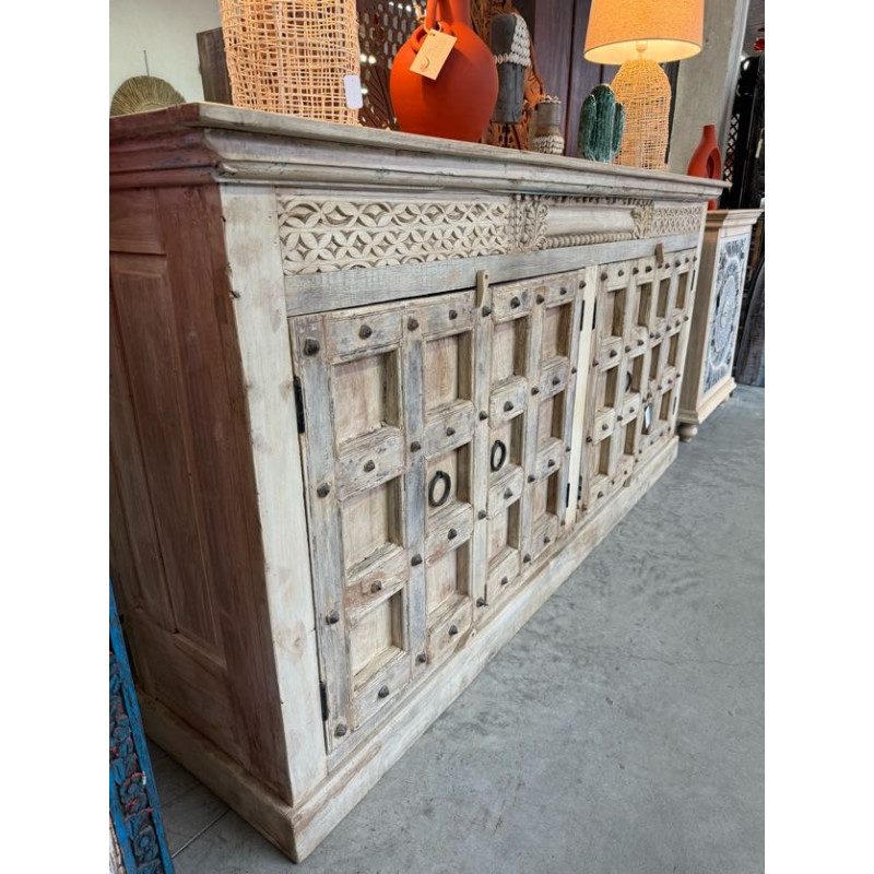 Buffet portes anciennes grand format 227x53x112cm