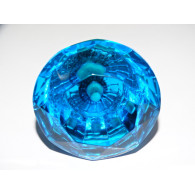 Bouton en verre en forme de DIAMANT 50 mm couleur turquoise