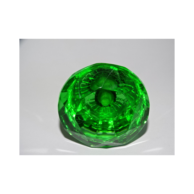Pulsador cristal forma DIAMANTE 50 mm verde
