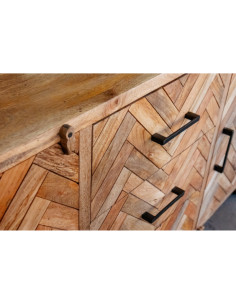 Buffet 2 portes 3 tiroirs pointes de Hongrie
