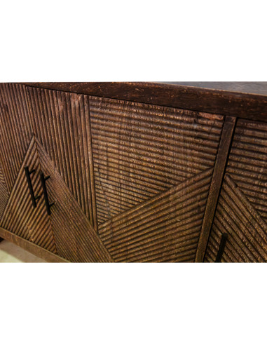 Buffet 3 portes en manguier sculpté