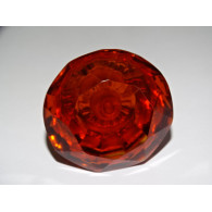 Bouton en verre en forme de DIAMANT 50 mm couleur ambre
