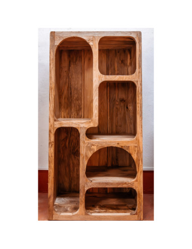 Bibliothèque niches en manguier