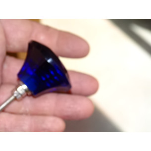DIAMANT-förmiger Glasknopf 45 mm Ultramarinblau