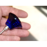 Bouton en verre en forme de DIAMANT 45 mm bleu outremer